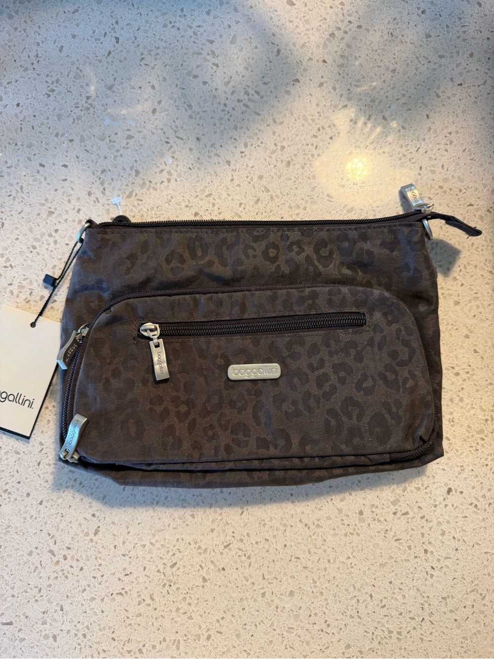 Small baggallini Brown Leopard-Print Crossbody